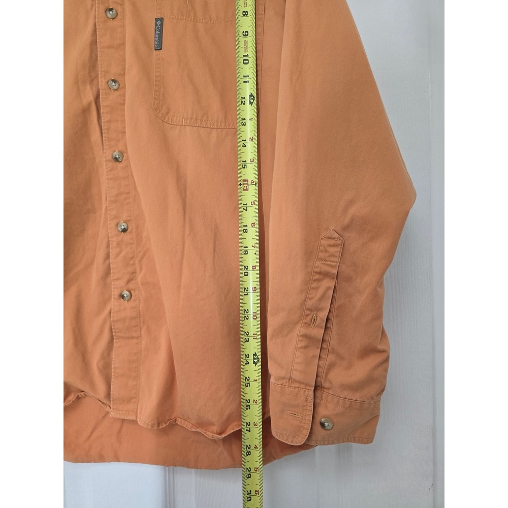Columbia Mens Burnt Orange Long Sleeve Button Down Cotton Shirt Large - Picture 3 of 6